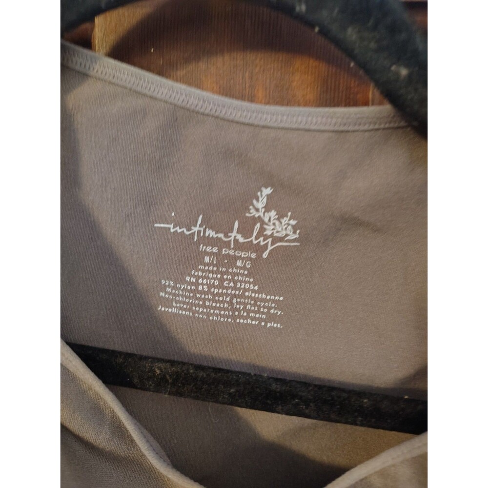 Intimately Free People Nude Brown Cropped Fitted Nylon And Spandex Top Size M/L - Picture 3 of 4
